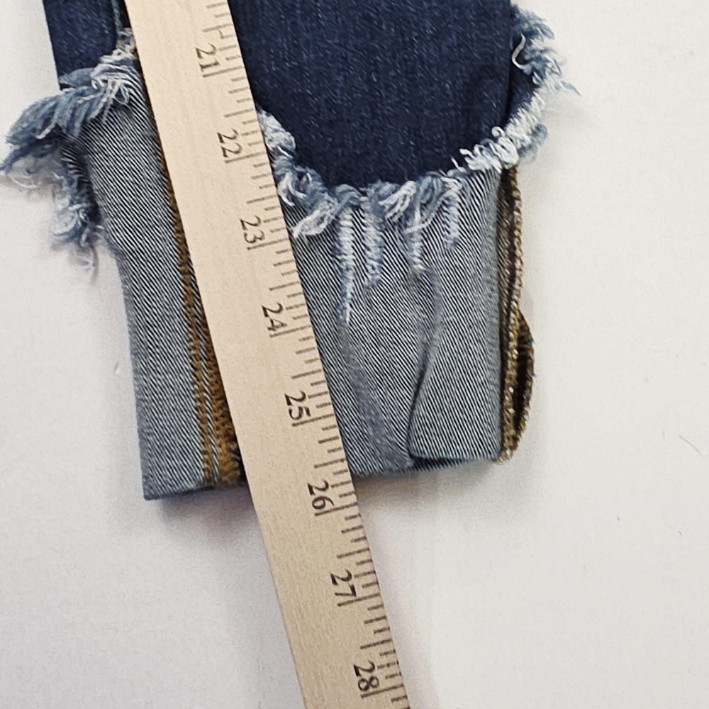 Judy Blue Jeans Womens 7/28 Dark Wash Mid Rise Skinny Distressed Crop Frayed Hem - Picture 10 of 11
